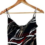 Y2K Vintage Von Mozart Slip Dress Womens S Black Abstract Ruffle Party Clubwear Photo 1