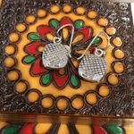 Sterling Silver BARSE Burnt Orange Jasper Square Drop Earrings Photo 2