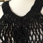 New with Tags Black Open Crotchet Long Frings Hippe Vest. Size S/M Photo 4