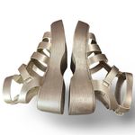 TRARY Platform Sandals, Gold, Lightweight, Adjustable Ankle Strap, Size 6.5 Gold Photo 6