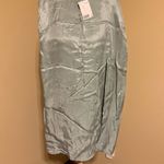 H&M ❤️ NWT Midi front slit satin baby blue skirt Photo 2