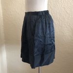 Anthropologie  Graham & Spencer Dark Blue Satin Silk Mini Skirt Small Photo 2