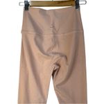 Beyond Yoga Size Medium Beige Pink Athletic Leggings Silver Metallic Print Photo 5