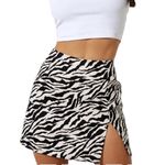 Motel Rocks Motel Mini Skirt In 90'S Zebra Print Brown/Black size Small Photo 6