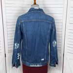 J Brand  Cyra Oversized Distressed Denim Jacket Kingsland Blue XS Photo 3