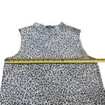 St. John Women’s L Mock Neck Sleeveless Shell Top White Snow Leopard Cheetah Photo 6
