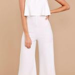 Blue Blush White Crop Jumpsuit Photo 0