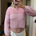 Love Shack Fancy Pink cropped knit sweater Photo 1