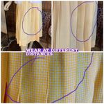 VINTAGE 1980'S YELLOW AND WHITE GINGHAM PRINT PLEATED A Photo 6