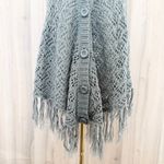 Womens Crochet Knit Fringe Vest Cardigan Sweater OS Gray Boho Hippie Festival Size undefined Photo 3