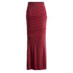 House Of CB Red Cassidy Ruched Maxi Skirt - Size Medium (New) Photo 1