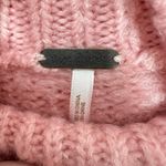 Free People  Pink Bobble Knit Turtleneck Mockneck Sweater Size Small Cozy Boho Photo 4