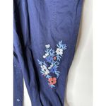 Woman Within  Womens Plus Size 18W Cargo Pants Convertible Hem Blue Embroidered Photo 2