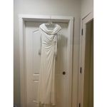 Mac Duggal  12231M Dress Womens Size 2 White Long Sleeve Ruched Gown Formal Photo 1