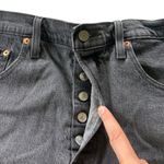 Levi's Levi’s 501 Premium Denim Button Fly Raw Hem Grey Faded black Jean shorts size 32 Photo 7