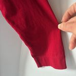 Ralph Lauren Lauren  L Spilt V Neck Stich 3/4 Sleeve Blouse Red Casual Tailored Photo 3