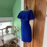 Tadashi Shoji  Tobara Pintucked Off Shoulder Ruffle Dress Electric Blue~ XS 🧡🎀 Photo 5
