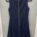 Karl Lagerfeld  Women's Paris Black Blue Pattern Laser Cut A-Line Lined Dress 8 Photo 6