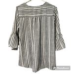 Late August  sz medium women's short bell sleeve hi low blouse striped grey white Photo 5