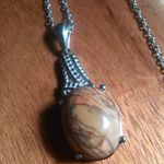 Cherry Creek Jasper Stainless Steel Pendant Necklace Photo 2