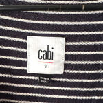 CAbi Navy White Striped Faux Wrap Midi Dress Size Small Photo 5