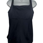 Lands End Black Tummy Control Square Neck Tankini SWIM TOP Size 10 DDD 522667 Black Photo 0