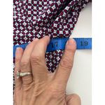 Banana Republic ‎ Red Blue Geometric Print Belted Shirt Dress Size 4 3/4 Sleeve Photo 4