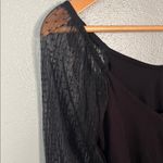 Almost Famous Black Sheer Lace Sleeve Blouse NWT Photo 3
