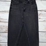 American Eagle NWT Sz 18/34W Black Denim Raw Hem ‘90s High-Rise Maxi Jean Skirt Photo 0