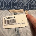 Soft Surroundings  Womens Tesori Print Straight Leg Ankle Pants Blue NWT 2X 22W Photo 7