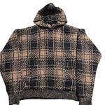 SKIMS  Cozy Knit Unisex Plaid Hooded Sweatshirt; Kangaroo Pouch; Medium Photo 2