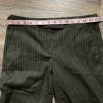 Theory Green Pinstripe Wool Blend Wide Leg Dress Pants 6 Photo 3