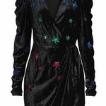 Rococo Sand Velvet Star sequin faux wrap star dress Black Size XS Photo 0