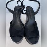 Juicy Couture Juicy Couture Women's Black Suede Wedge Sandals-Size 8.5 Photo 3