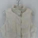 Gap  Sleeveless Puffer Vest Jacket Button Zipper Women’s Medium White Photo 1