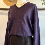 Banana Republic  Purple Merino Wool V Neck Pullover Sweater Unisex Size Large Photo 0