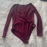 Forever 21  Red Long Sleeve Ribbed Bodysuit Photo 0