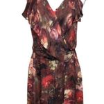 Haute Hippie Brown Floral Print Backless Halter Silk Mini Dress Size Medium Photo 0