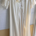 Vintage Shadowline Front Lace Bodice Peignoir Set Robe & Nightgown Ivory Size M‎ Size M Photo 0
