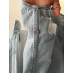 ZARA  Button Down Womens Medium Light Denim Pearl Snap Western Festival Boho Photo 4