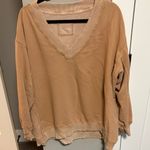 Aerie  Tan V-Neck Sweatshirt Photo 0