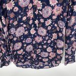 Lucky Brand live in love sz Small tunic top floral multicolor Boho Long Sleeve Photo 2