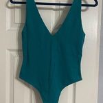 Babaton Teal V-Neck bodysuit Photo 0
