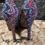 Betsey Johnson  Stilettos Chevron Open Toe Heels Purple Pink Size 7.5 ~Sashh~ New Photo 3