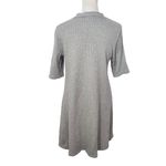 Uniqlo Gray Mock Turtleneck Ribbed Knit Dress Size Medium Gray Mini Dress Photo 1