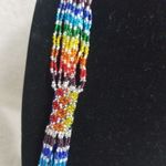Glass Seed Bead Rainbow Necklace Yellow Photo 2