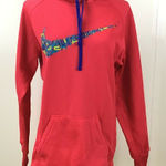 Nike Woman's  Just‎ Do It Scrambled Spell Out Swoosh Pink Pullover Hoodie Small Photo 0