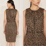 J.Crew Vegas Animal Leopard Print Sheath Dress Knee Length Bi-Stretch Cotton Photo 2