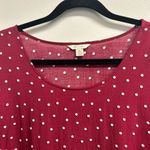 Elegant Burgundy Polka Dot Bell Sleeve Blouse Red Size XL Photo 2