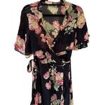 ByTiMo Floral Wrap Mini Dress Black Size M Photo 0